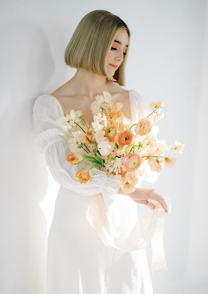 This one-on-one floral design mentorship was a peachy haze of Japanese imported florals | Gather Floral