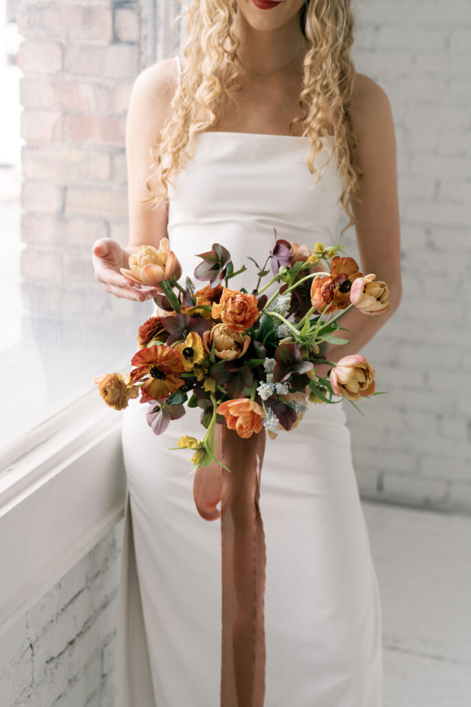 A moody spring color palette for this spring bridal portraits session | Gather Floral | Southern California Wedding Floral Designer